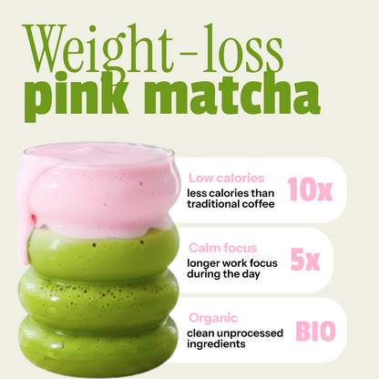 Weight-loss pink matcha benefits — low calories, calm focus and organic ingredients
